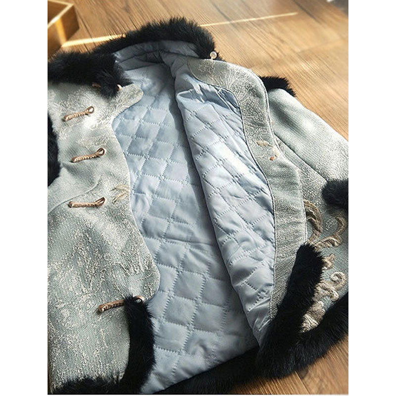 2025年秋季新款气质改良保暖旗袍领唐装上衣文艺复古中国风短马甲 - 图1