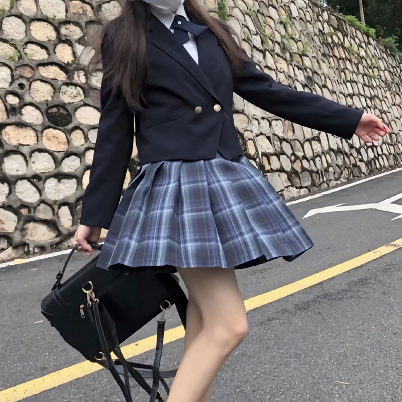 jk制服外套一粒扣日本校服班服学生西服短款日系黑色西装上衣秋冬