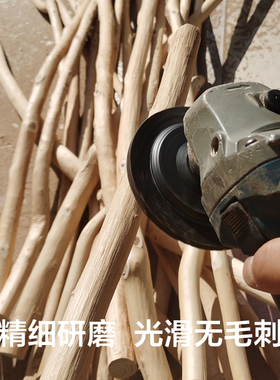 原木去皮干树枝挂衣杆森系橱窗