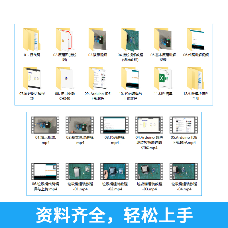 适用于Arduino智能垃圾桶自动开盖创客竞赛STEAM电子DIY学习套件 - 图2