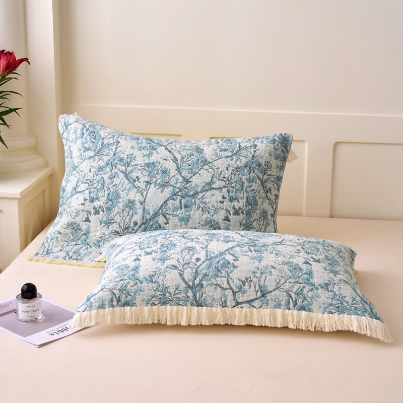 全棉亲肤柔软全棉纱布流苏枕巾一对装,淘宝优惠券,粉丝福利购,淘宝优惠卷