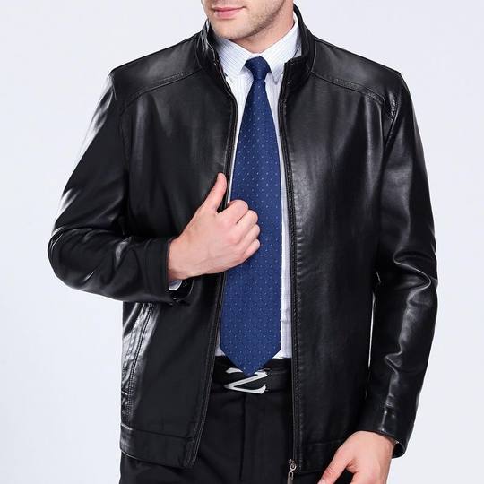 Genuine leather jacket plus velvet