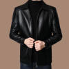 Genuine leather jacket for middle-aged and elderly people plus velvet thickened spring and autumn jacket