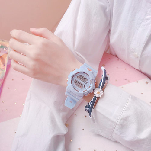 手表女简约气质ins风初中学生电子少女森系学院风防水运动小清新 - 图3