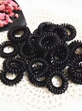 磨砂电话线黑色橡皮筋加粗头绳