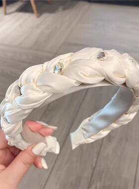 发卡黑色高级感编织宽边发箍