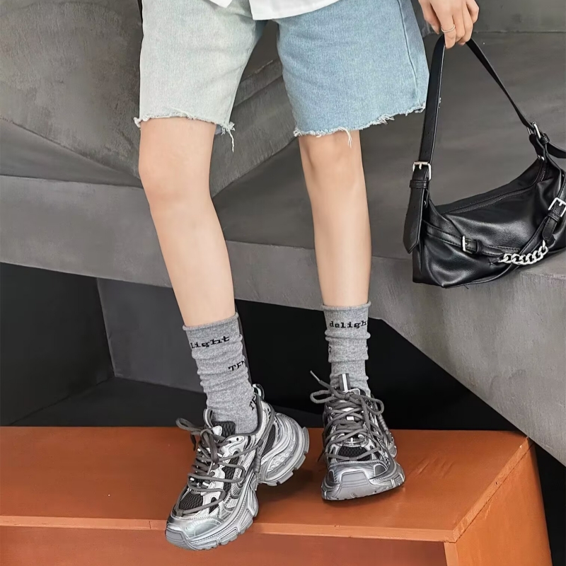 真皮！擦色！专柜撤柜厚底老爹鞋女增高休闲运动鞋M3-35127-2 - 图1