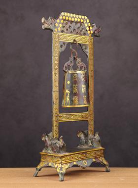 青铜器古摆件双龙编钟古代乐器挂钟铜工艺品婚庆道具古玩