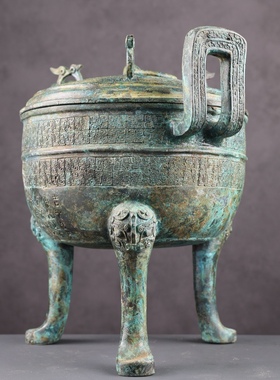 青铜云雷纹盖鼎湖北博物馆藏青铜特色礼品鼎高档摆件铜祥德工艺制