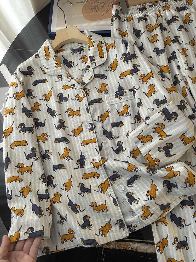 原单货！100棉！男女款卡通狗印花翻领磨毛长袖睡衣家居服套装108,淘宝优惠券,粉丝福利购,淘宝优惠卷