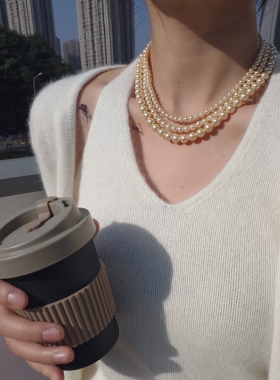 项链送妈妈多层送女友珍珠