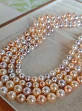 ISLA孤岛玫瑰甜橙仿珍珠糖果色紫项链女款珍珠颈链通勤甜美轻奢风