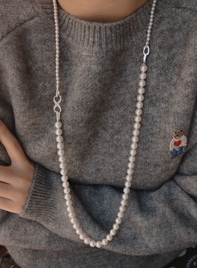 双层可拆卸珍珠925纯银项链珍珠