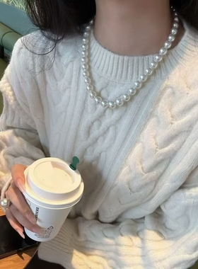 珍珠珍珠项链项链香槟金