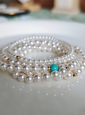 ISLA孤岛3-6mm澳白光施家珍珠叠戴手链女小众高级感手串手饰通勤