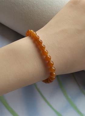 6mm-980 和田玉糖玉手链女新疆且末圆珠串珠散珠天然正品玉石珠串