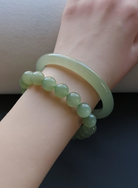 天然和田玉手镯真玉镯晴水糖玉烟紫羊脂白玉青玉碧玉籽料玉石镯子