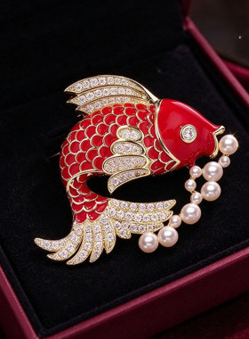 中国风锦鲤年年有余胸针胸花别针