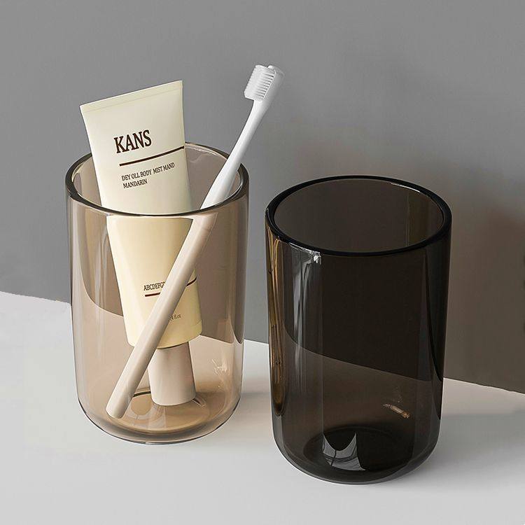 漱口杯简约刷牙杯子创意透明个性情侣牙杯家用加厚塑料洗漱牙缸杯 - 图2