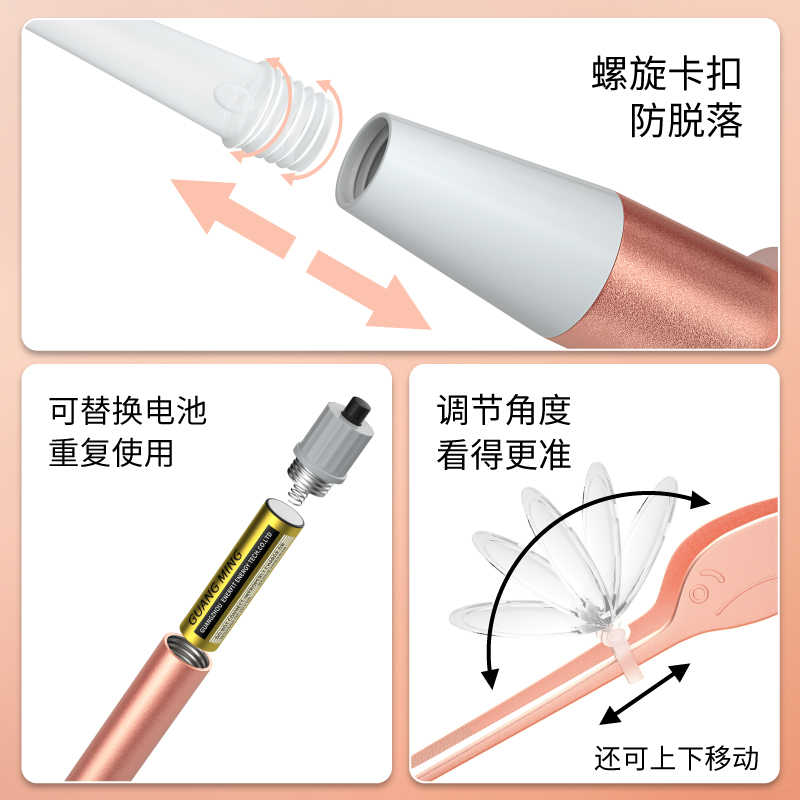 挖耳勺可视发光掏耳勺耳朵耳屎神器儿童安全采耳工具带灯镊子套装-图1