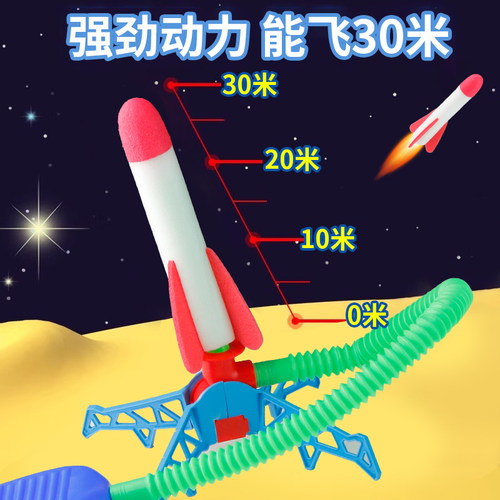 儿童脚踩冲天小火箭户外发光弹射飞天闪光发射火箭炮一飞冲天玩具 - 图2
