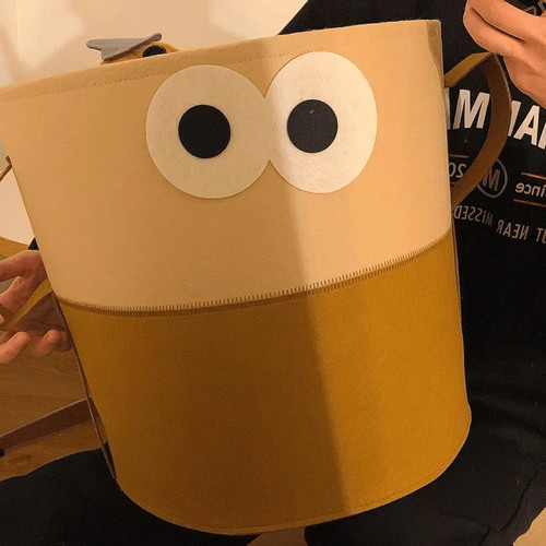 大容量脏衣篮衣服篓收纳桶可爱家用可折叠毛毡玩具零食收纳杂物筐 - 图3