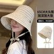 2026 new striped egg roll fisherman hat for women spring and summer versatile full face sun protection hat big head circumference lampshade hat