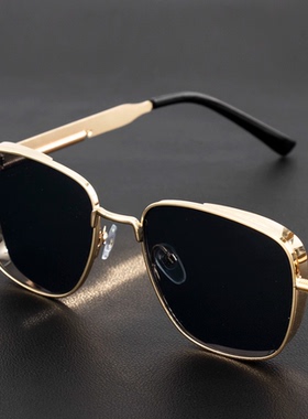 高端男士太阳镜新款墨镜防紫外线旅游街拍高档时尚眼镜女蒸汽朋克