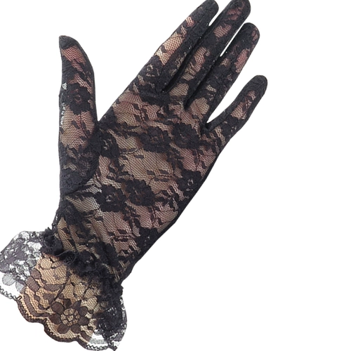 Ципао, прозрачный аксессуар, кружевные перчатки