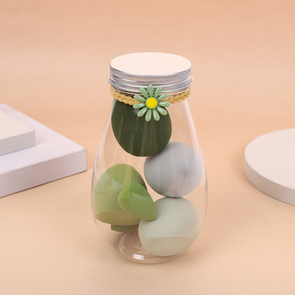 美妆蛋不吃粉干湿两用化妆迷你蛋小雏菊漂流瓶罐子收纳盒粉扑套装,淘宝优惠券,粉丝福利购,淘宝优惠卷