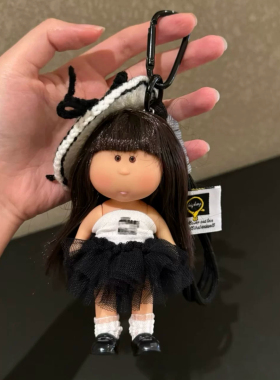 Cissy Baby可爱黑皮土豆妹羽毛球搭子搪胶玩偶公仔包包挂件钥匙扣