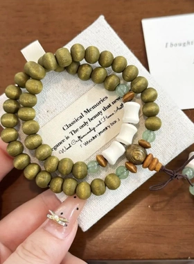 2025年新款国风多层环扣手串小众设计复古串珠叠戴手链礼物