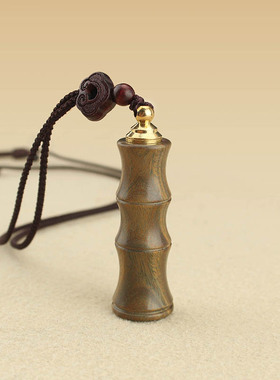 空心紫光檀木竹节吊坠项链