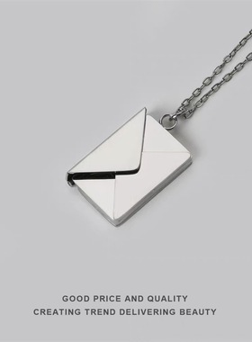 无聊了戴一封秘密！带磁力能打开有信！创意送男女朋友情侣项链