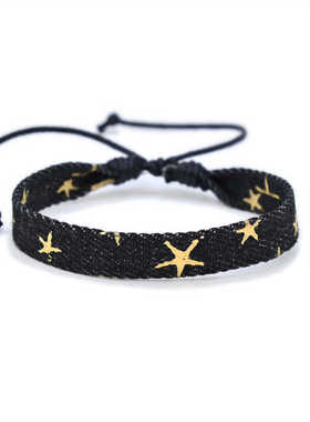 简约时尚牛仔布编织手链原创手工