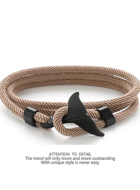 冷淡风ins小众设计鲸鱼尾手绳男情侣手链编织绳女红绳简约潮手饰