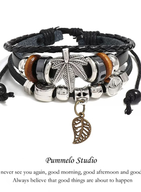 灵魂对撞手链男士情侣学生个性百搭潮流美式复古酷骷髅十字架手绳