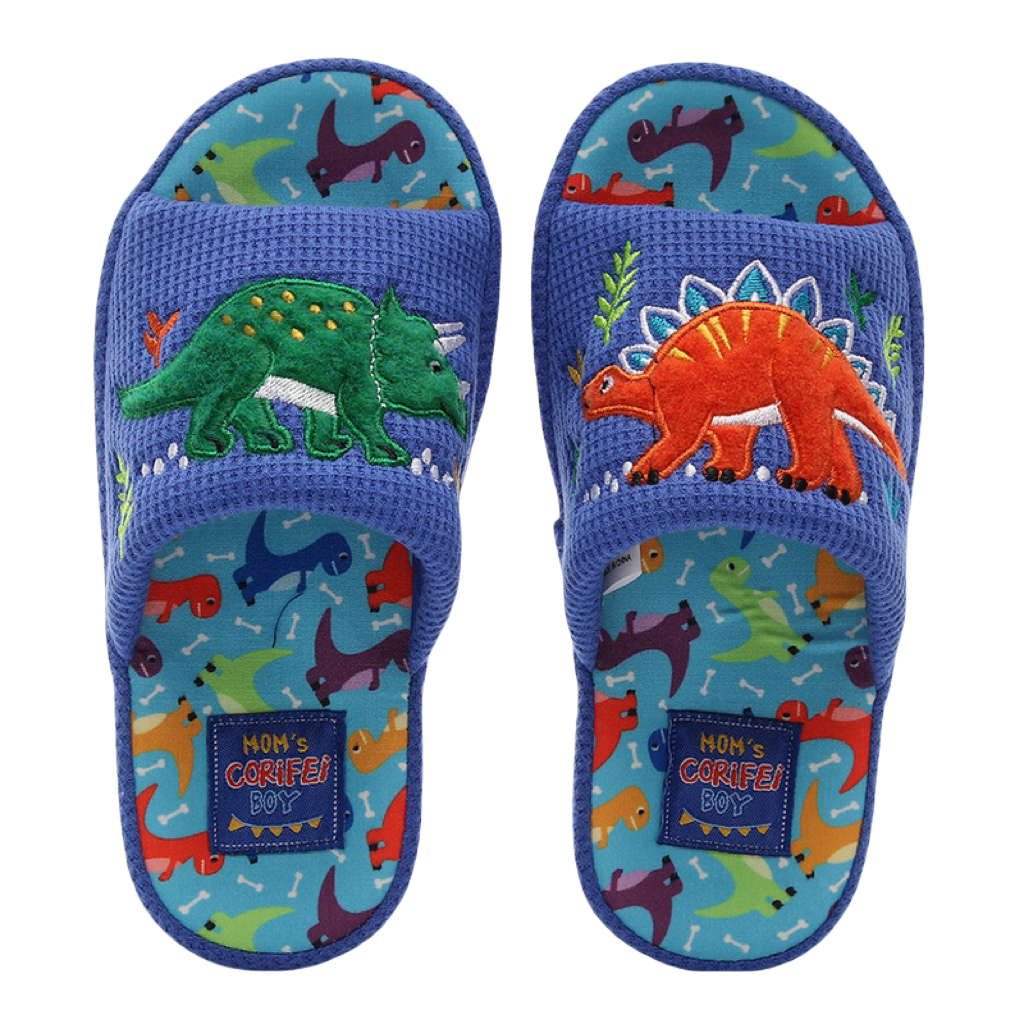 儿童拖鞋2024新款男孩恐龙大童室内无声轻便足弓春秋露趾布艺防滑,淘宝优惠券,粉丝福利购,淘宝优惠卷