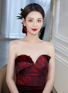 发饰套装布艺绒布中式复古超仙美