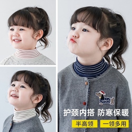 儿童围巾秋冬厚款男女童保暖半高领打底内搭婴儿假领子护脖护肩颈 - 图1
