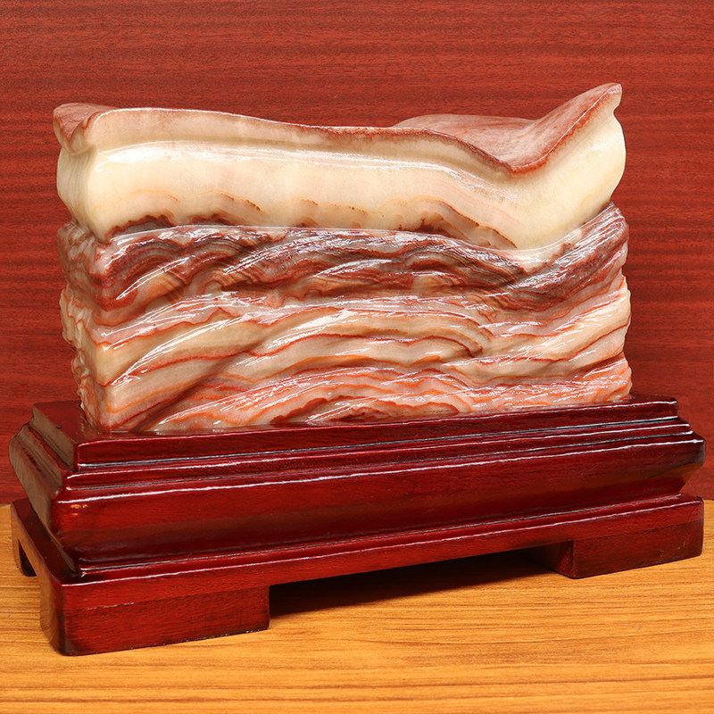 天然石材奇石摆件猪肉石五花肉桌面装饰雕刻石28*21*9cm8465g摆件,淘宝优惠券,粉丝福利购,淘宝优惠卷