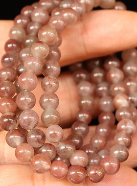 天然桂林鸡血玉石手链田湾料黄色手串女士手链6*6mm108颗35g