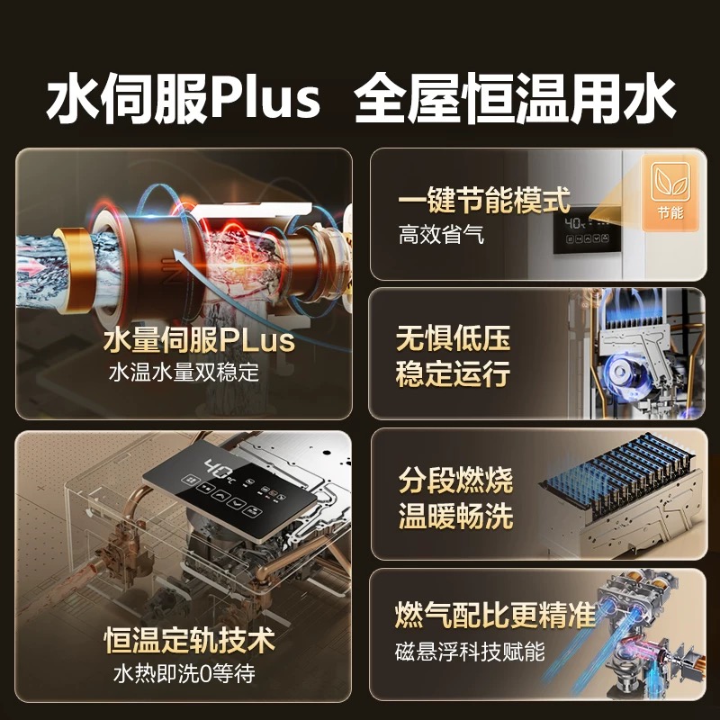 能率燃气热水器13/16升E4水伺服家用恒温速热综合降噪停水控温