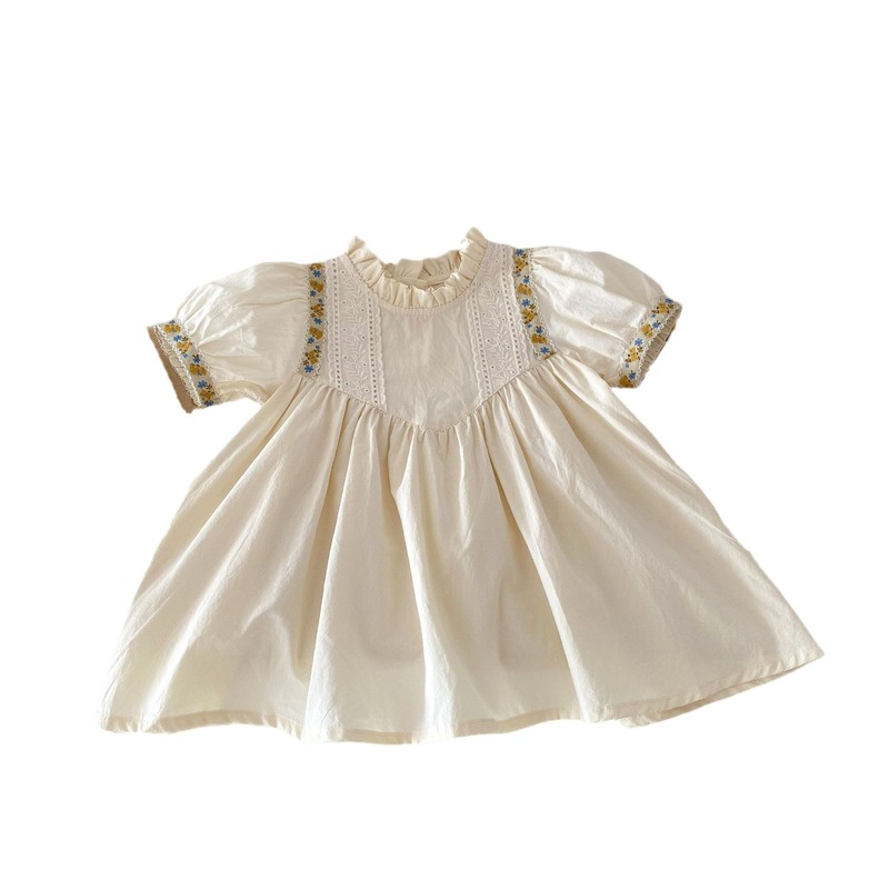 女童洋气公主裙0-5岁夏季韩国童装女宝宝纯色连衣裙儿童裙子AQ047