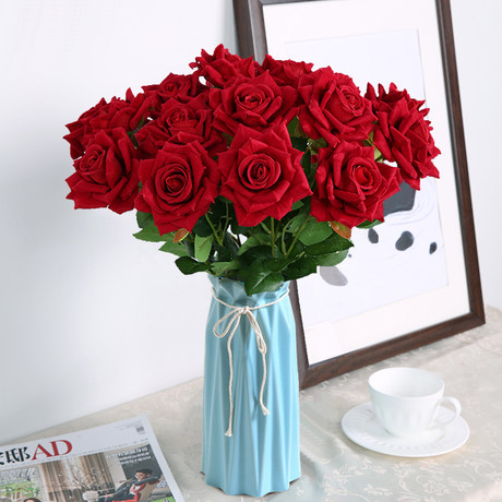 Simulation Roses Living Room Decoration Floral Valentine S Day Bouquet Dining Table Single Fake Flowers Dried Flower