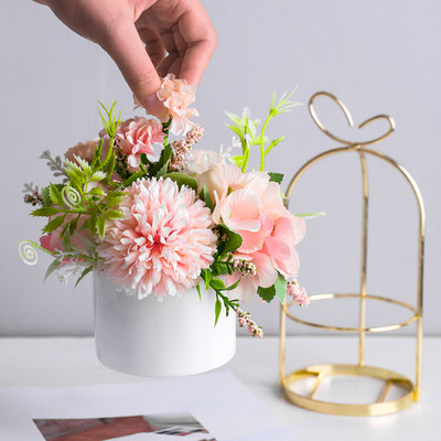北欧家居干花假花仿真花客厅装饰品摆件花束餐桌花瓶花艺落地摆设 虎窝淘
