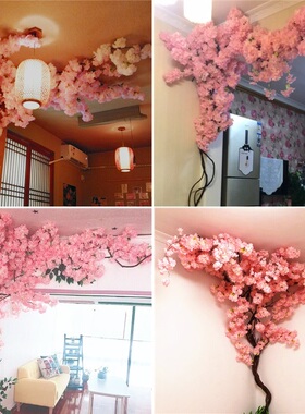樱花树枝家居婚庆客厅落地仿真花