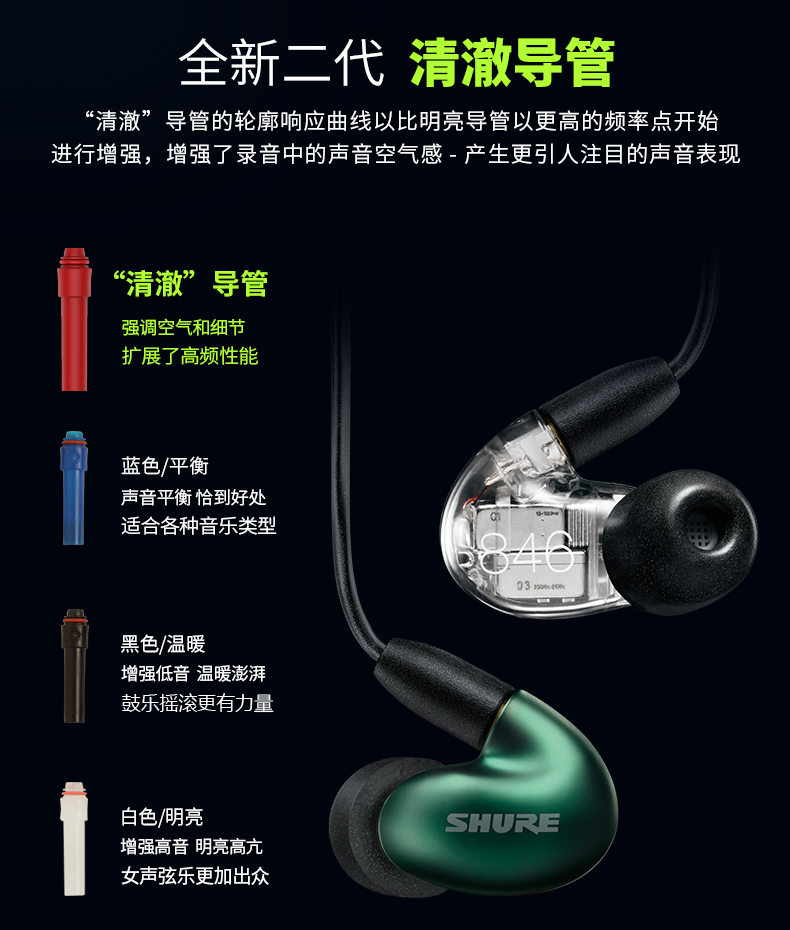 Shure/舒尔 SE846二代清澈版四动铁单元入耳式HiFi耳机 IE600-图2