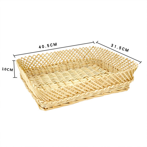 超市熟食筐油炸食品展示篮柳编原色收纳筐多功能水果蔬菜面点心篮 - 图3