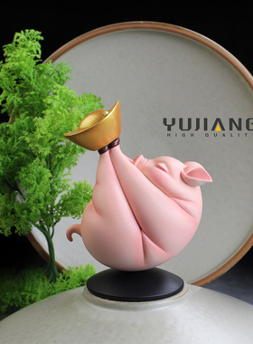 小猪可爱风工艺品汽车摆件原创